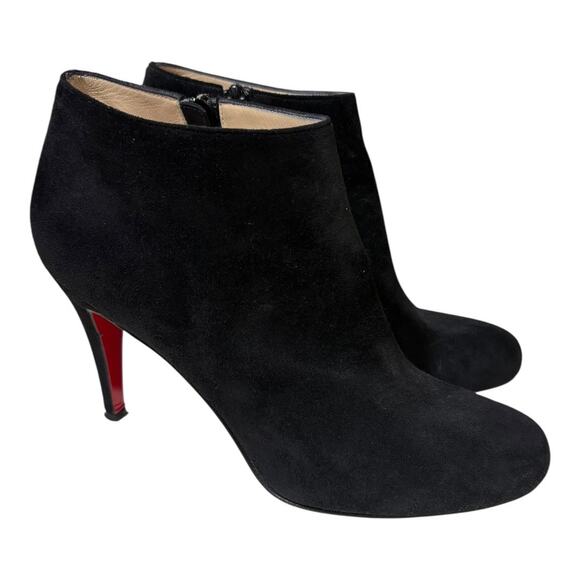 Christian Louboutin Black Suede Belle High Heel Bootie 38.5 8.5 - Picture 1 of 8